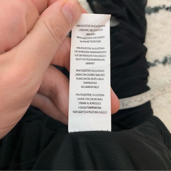 NWT PrettyLittleThing Black mesh Bodycon long sleeve mini dress - Picture 9 of 9